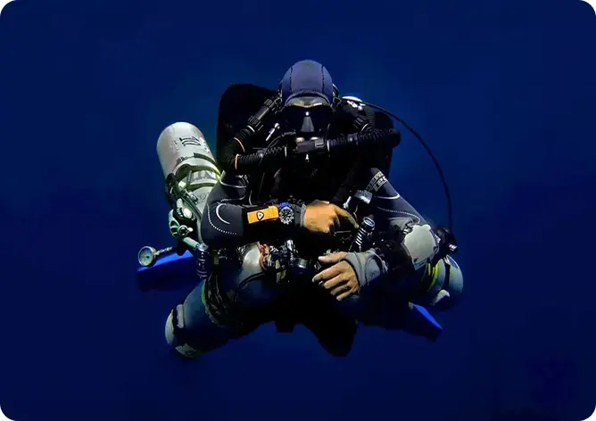Technical diver underwater
